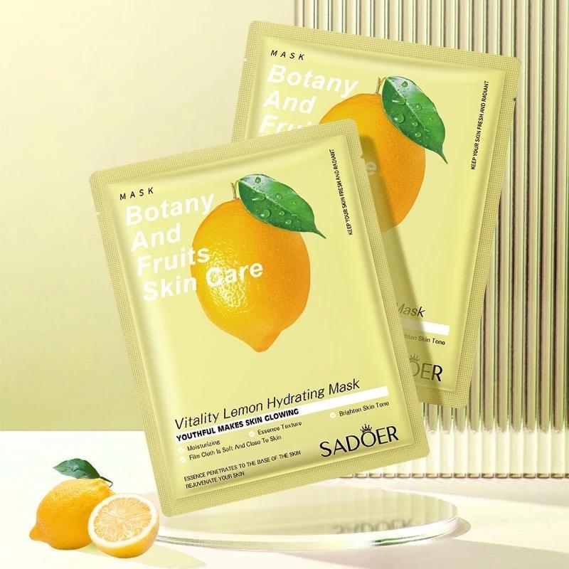 Hydrating Moisturizing Face Mask, 1 Count Lemon Nourishing Face Sheet Masks, Facial Skin Relaxing Masks, Facial Skin Revitalizing Masks, Daily Skin Care Products, Suitable for All Skin Types