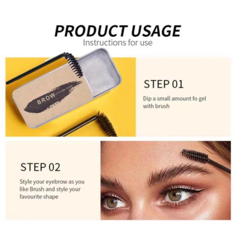 Eyebrow Styling Cream with Eyebrow Brush, Waterproof Long Lasting Eyebrow Setting Soap, Eyebrow Makeup Tool for Women