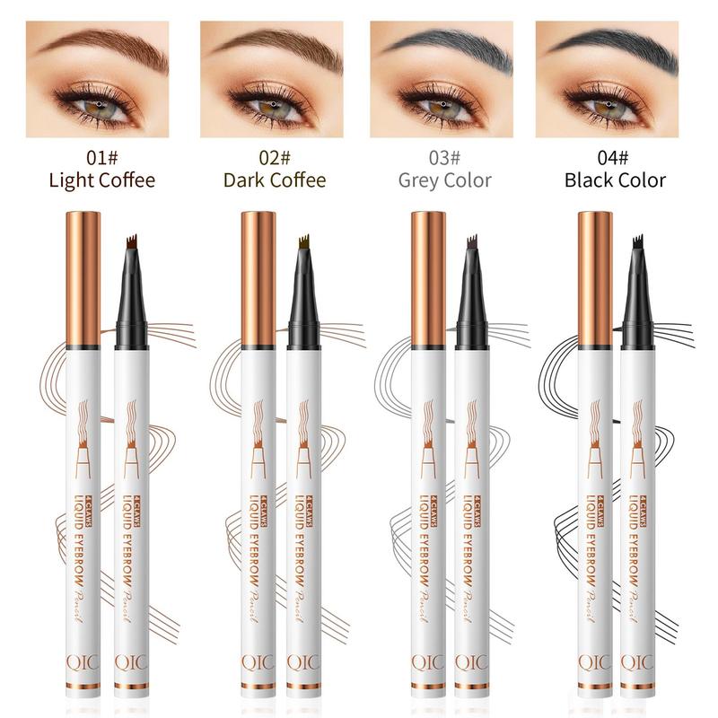 Long Lasting Eyebrow Pencil, 1 Count Liquid Eyebrow Pen, Waterproof Brow Pen with Micro-Fork Tip, Sweat Proof High Pigmented Brow Shading and Filling Pencil, Makeup Tool