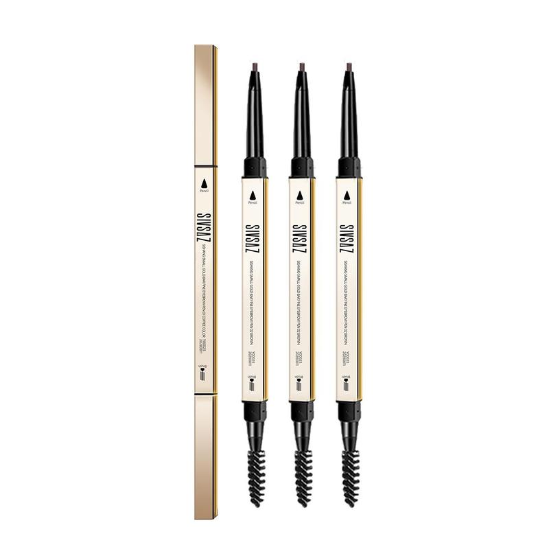 Double-ended Eyebrow Pencil, 3pcs/set Long Lasting Eyebrow Pencil, Sweat Proof High Pigmented Brow Shading & Filling Brush