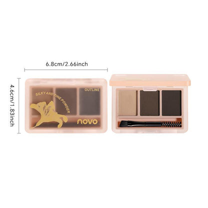 3 Color Eyebrow Powder Palette, 1 Count Long Lasting Eye Brow Powder, Eye Brow Makeup Products