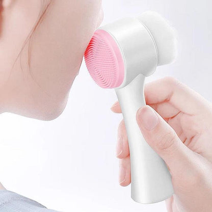 Facial Cleansing Brush, Manual Face Scrubber, Dual Sided Face Cleaning Brush, Great for Pore Cleaning, Exfoliating, Massaging