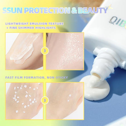 2 in 1 Glitter Sunscreen, Long Lasting Moisturizing Sunscreen, Beauty & Personal Care Sunscreen