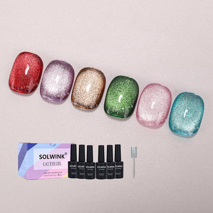 6pcs/lot Color Symphony Cat Eye Gel Nail Polish Set Magnet Polish