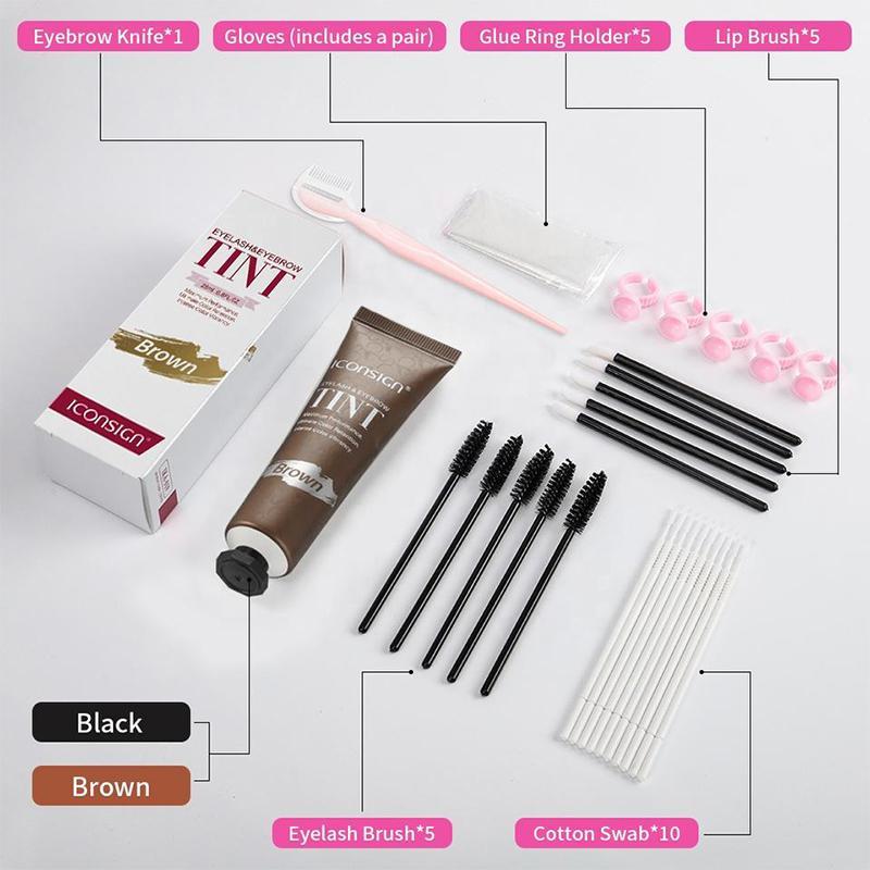 Eyebrow & Eyelash Coloring Kit, 1/2 Box Waterproof Eyebrow & Eyelash Styling Kit, Smudge Proof Eyebrow Shading & Filling Kit, Long Lasting Eye Brow Coloring Pen, Eye Cosmetics, Summer Gift