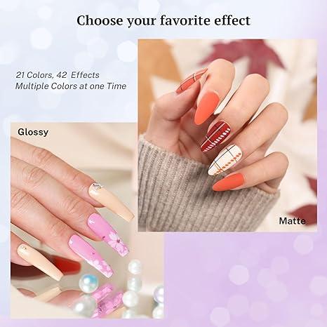 "Spring's Best Colors 24 PCS Gel Nail Polish Kit " Glossy Manicure Nail Art Nail Care Pack Smooth Cutics Cosmetic