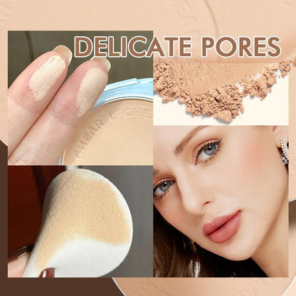 Long Lasting Matte Powder as Natural Look Pressed Powder, Oil Control Compact Powder Sweat Proof Concealer Matte Powder, Face Makeup Accessories