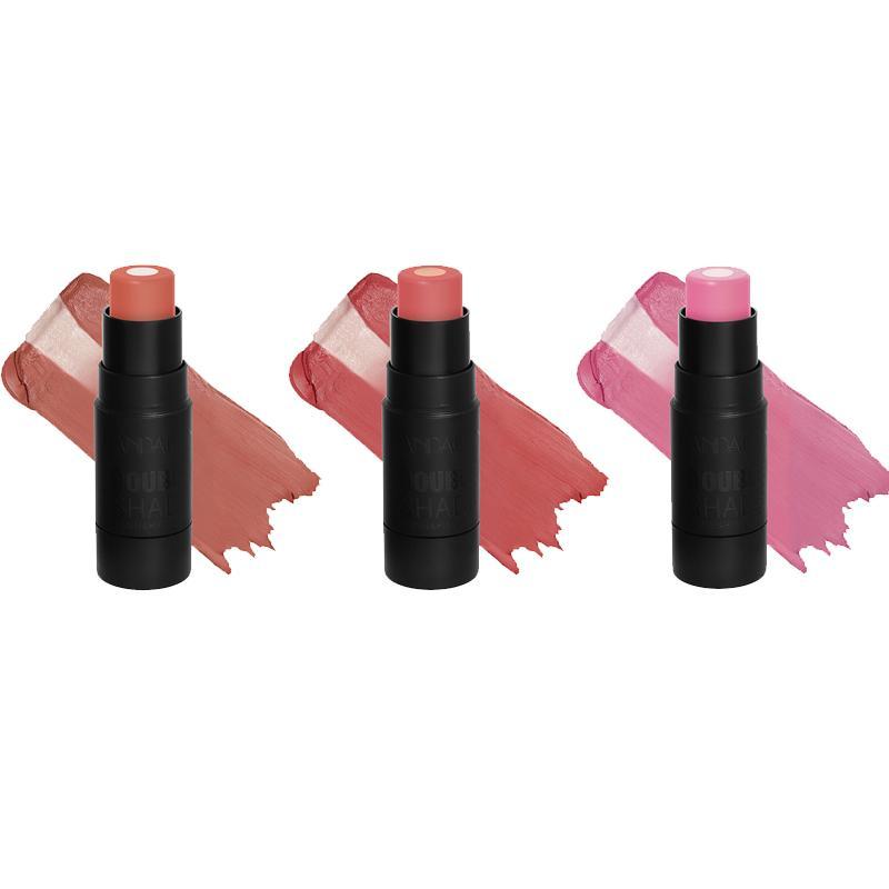 Long Lasting Sandwich Blush Sticks, 3pcs/set Natural Look Blushes For Daily Makeup, Lightweight Soft Color Shadows