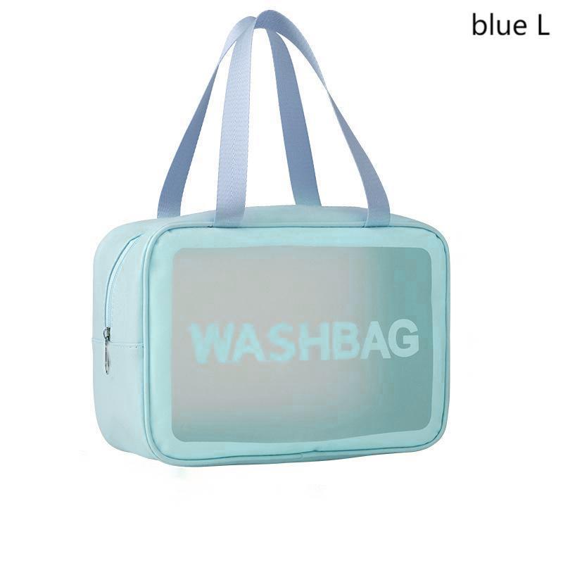 Portable Translucent Travel Toiletry Bag, Matte Waterproof Travel Cosmetic Bag, Wet & Dry Uses Zipper Makeup Organizer Pouch, Great for Skincare