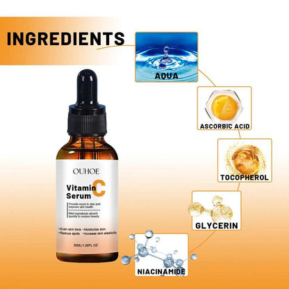 30ml Vitamin C Facial Serum, 1 Count?Moisturizing Facial Essence, Even Skin Tone, Skin Care Product for Women & Men