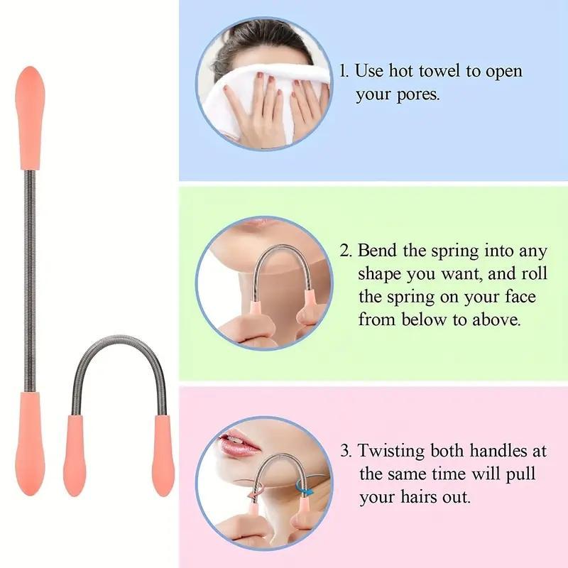 Facial Hair Removal Tool, Multifunction Face Hair Removal Tool, Professional Hair Remover Spring for Women