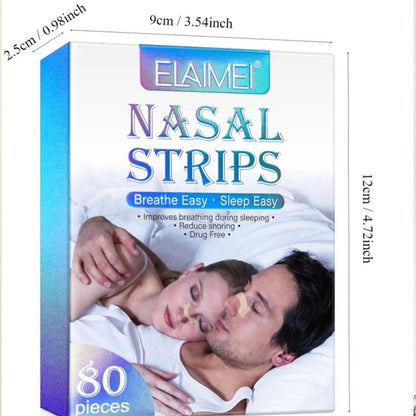 Nasal Strips, 80pcs/box Nose Strips, Nose Strips for Snoring, Suitable for Men & Women