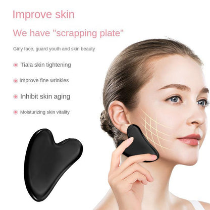 2pcs/set Natural Jade Gua Sha & Roller, Handheld Massager for Face, Neck, Body, Muscle, Manual Massage Tool for Skin Care, Handheld Manual Massager