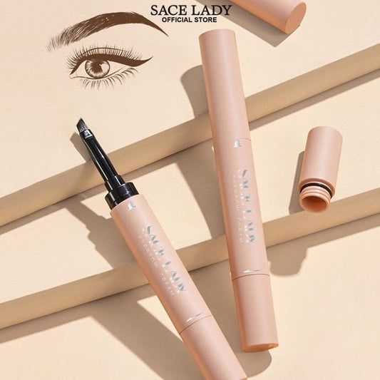 Double-Ended Eyebrow Cream (1 Piece), Waterproof Long Lasting Eyebrow Tinted Powder Cream with Brush, 2 in 1 Eye Makeup Products