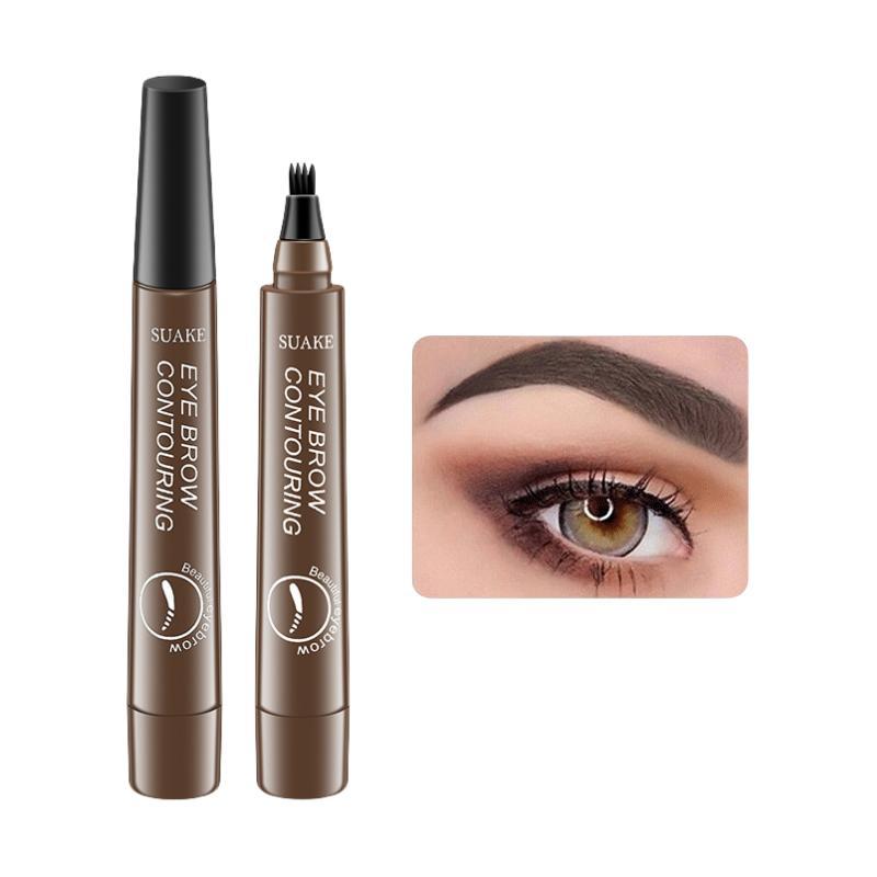 4-tip Waterproof Eyebrow Pencil, 1 Count Long Lasting Eyebrow Pencil, Brow Brush Makeup Tool