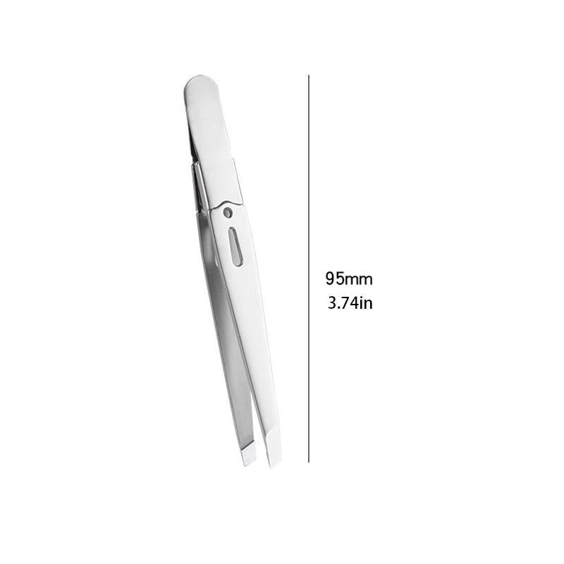 1 Piece Multi-color Stainless Steel Eyebrow Tweezers, Flat Slant Eyebrow Clips, Precision Eyebrow Hair Remover Tool For Home & Beauty Salon