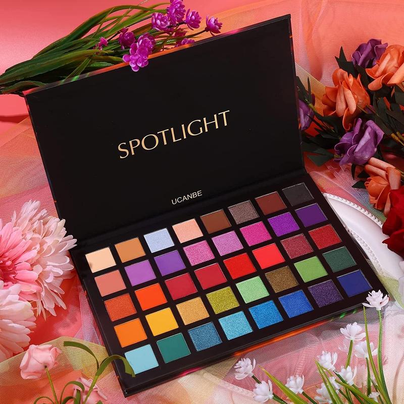 40 Color Eyeshadow Palette, Matte and Glitter Eye Shadow Makeup Palette with Colorful Soft and Smooth Powder, High Pigmented Blendable Powder Palette