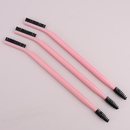 Thin But Stiff Multi-function Dual-ended Eyebrow & Eyelash Brush, 3 Counts Professional Makeup Tools for Women & Girls