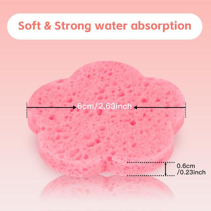 Cute Flower Shaped Facial Compressed Sponge, 20pcs/set?Floral Design Face Scrubber Facial Cleanser Sponge for Home & Travel Use