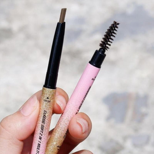 2 In 1 Eyebrow Pencil (1 Piece), Long Lasting Eyebrow Pen, Waterproof Makeup Eyebrow Pen