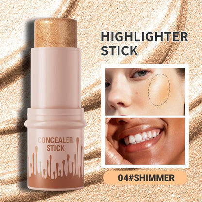 Summer Gifts, Long Lasting Waterproof Highlighter & Blush & Contour Stick Set, 3 Counts Makeup Stick, Bronzer Foundation Stick