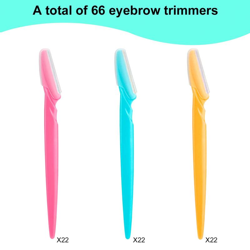 66 Counts Eyebrow Razor and Face Razor for Women and Men, Eyebrow Trimmers and Shaver with Protective Cover, Safe and Newbie Friendly, Cosmetic Products Makeup Tools