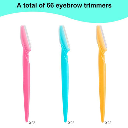 66 Counts Eyebrow Razor and Face Razor for Women and Men, Eyebrow Trimmers and Shaver with Protective Cover, Safe and Newbie Friendly, Cosmetic Products Makeup Tools