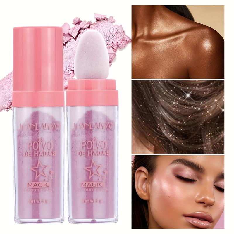 Brightening Highlight Glitter Powder for Face and Body - Matte Texture, Natural Three-dimensional Effect, Repair and Hair Highlighting - Perfect Gift for Beginner Makeup Lovers