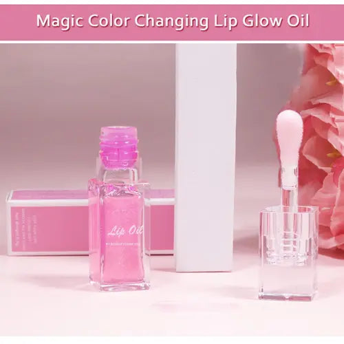 Magic Color Changing Lip Oil V2, Boss Up Color Changing Lip Oil, Big Brush Head Moisturizing Lip Glow Oil, Long Lasting Nourishing Non-sticky Lip Oil Tinted Skincare Berry