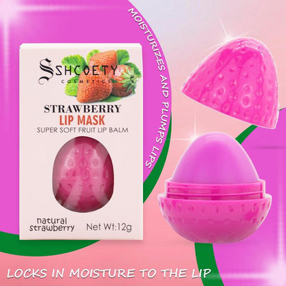 Strawberry Shaped Moisturizer Lip Balm, 1/5 Counts Comfort Hydrate Tinted Lip Mask, Long-lasting Hydrating Lip Stick, Moisturizing Lip Skincare Product