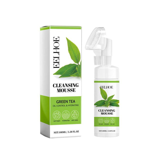 Green Tea Facial Mousse, Deep Cleansing Facial Cleanser, Moisturizing Oil Control Facial Washing Product for All Skin Types