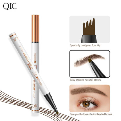 High Quality Four-Head Carving Eyebrow Tattoo Liquid Eyebrow Pencil Makeup Not Smudge Non-Decolorizing Makeup Waterproof Sweat-Proof Quick-Drying Long Lasting and Does Not Fade Eyebrow Pencil Cosmetic