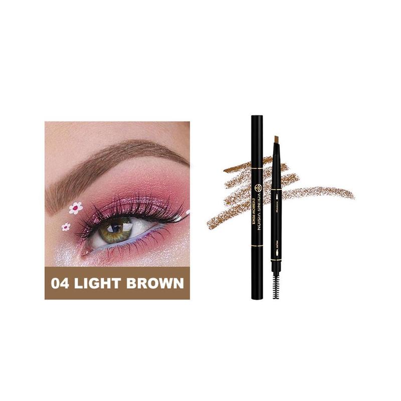 Double-ended Eyebrow Pencil & Brush, 1 Count Long Lasting Eyebrow Shading & Filling Pencil, Brow Styling Brush, Waterproof Eye Brow Coloring Pencil for Women & Girls