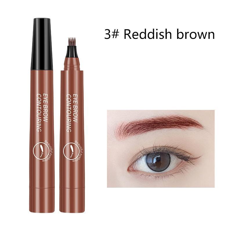 Four Prong Head Liquid Eyebrow Pencil, 1 Count 4 Tipped Precise Brow Pen, Long Lasting Easy Applying Eyebrow Pencil For Beginners