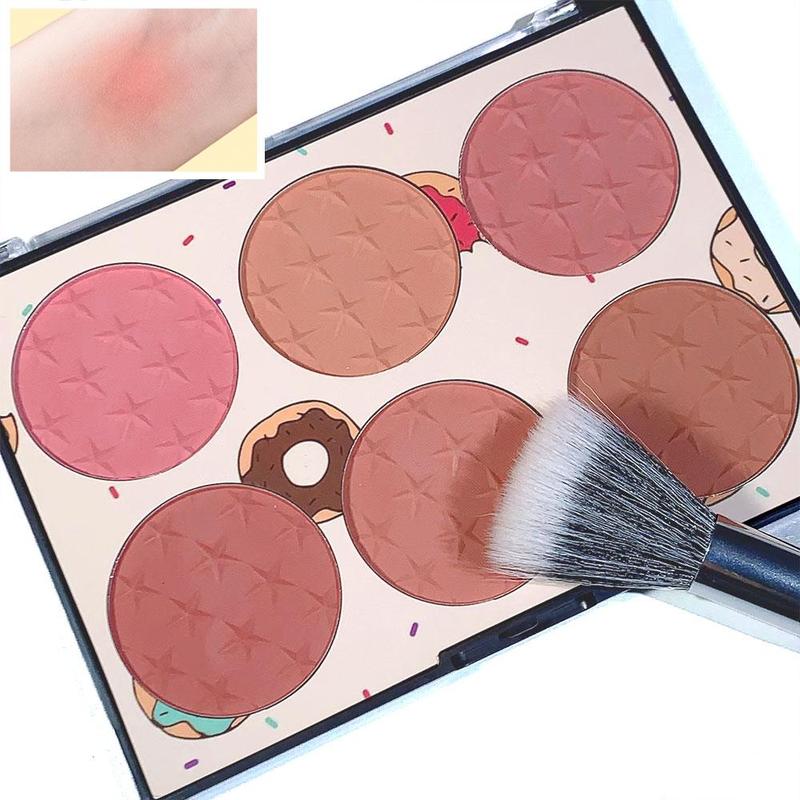 6 Color Blush Palette, Matte Blush, Blush Powder, Cheeks Contour Blush Pressed Powder, Soft Color Shadow Natural Look Blush Lightweight Blush,