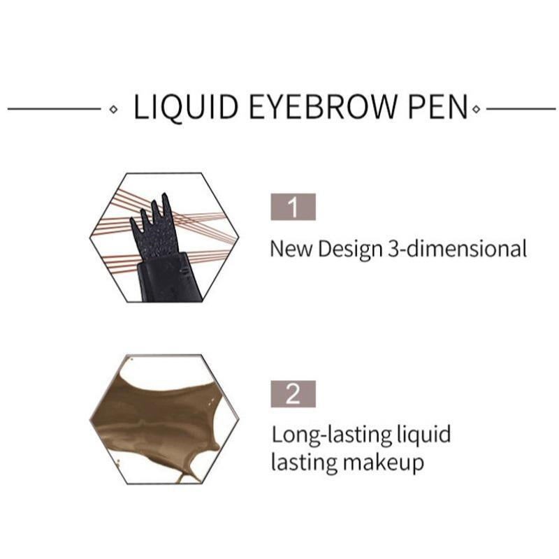 4-claw Waterproof Long Lasting Eyebrow Pen, 3 Counts/set Eyebrow Tint Eye Brow Styling Brush, Eye Brow Shading & Filling Pen, Makeup Tool for Women