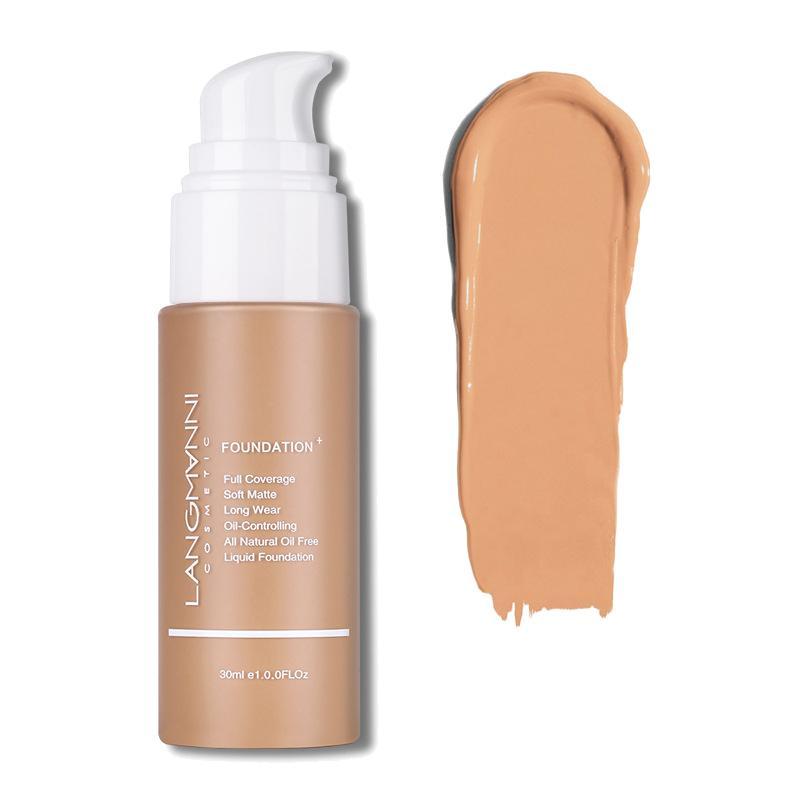 1 Piece Matte Long-lasting Foundation, Oil Control Foundation, Moisturizing Liquid Foundation, Contouring, Dark Skin Covering, Highlighting, Concealing Foundation Cream, Full Coverage Flawless Makeup Cream, Long Lasting Lightweight Concealer Foundation