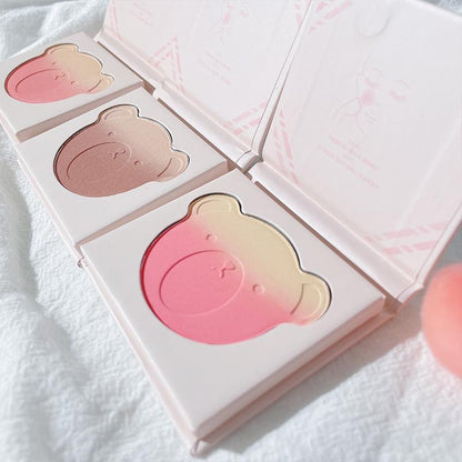 Bear Shaped Blush Palette, 1 Count Long Lasting Matte Powder Blush, Lightweight Natural Look Blush, Facial Makeup Tools for Daily Use