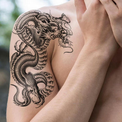 Dragon Pattern Temporary Tattoo Sticker (1 Piece), Waterproof Fake Tattoo Sticker, Body Art Decoration For Men & Women