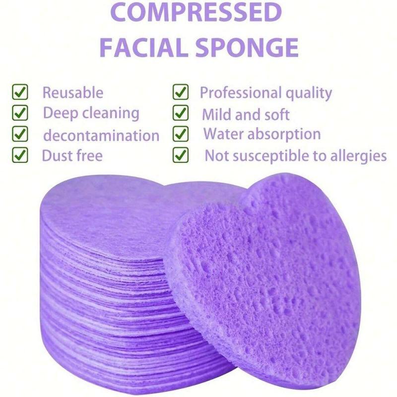 Heart Shaped Facial Cleaning Sponge, 20pcs Compressed Facial Sponges for Facial Cleansing, Facial Cleaning Tools for Women & Girls