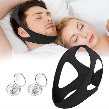 Triangle Anti-snoring Facial Strap & Nose Clip Set, 1 Count Adjustable Breathable Chin Strap & 2 Counts Anti-snoring Nose Clip, Sleep Products