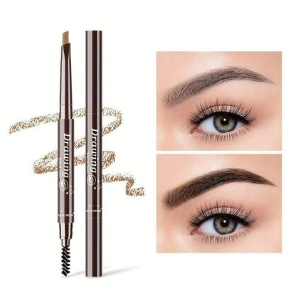 2 In 1 Waterproof Eyebrow Pencil, 1 Count Double Sided Long Lasting Eyebrow Pencil, Brow Styling Eye Makeup Products