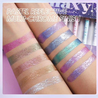 Glitter Liquid Eyeshadow Set, 10pcs Metallic Shimmering Eye Shadow, Glittering Brightening Highlighting Liquid Stick for Crystal Eye Makeup, Sequin Eye Shadow, Sparkling Eyeliner Lying Silkworm Stick