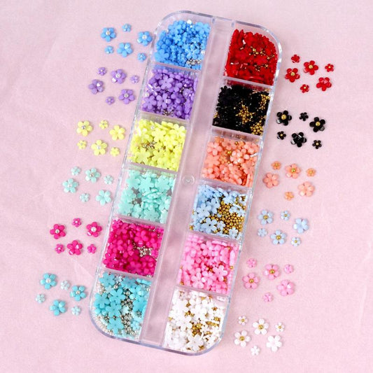 1 Set Small Flower Shaped Nail Art Charm, DIY Material For Nail Art Decoration & Jewelry Making, Summer Gift