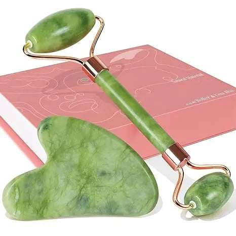 Gua Sha & Jade Roller Facial Tools Face Roller and Gua Sha Set for Puffiness and Redness Reducing Skin Care Routine, Self Care Gift for Men Women Comfort