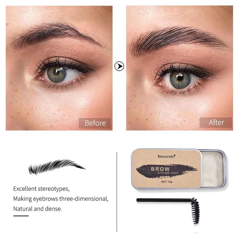 Eyebrow Styling Soap with Brush, Eyebrow Shaping Cream and Eyebrow Brush Set, Long Lasting Eye Brow Styling Cream, Cosmetic Eyebrow Brush Tool for Music Festival