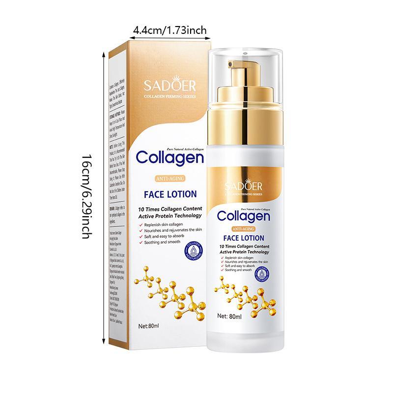 Collagen Deep Moisturizing Face Lotion, 1 Count Soothing Revitalizing and Nourishing Facial Moisturizer with Natural and Non-Irritant Ingredients, Non-Greasy Skin Care Body Lotion for All Skin Types