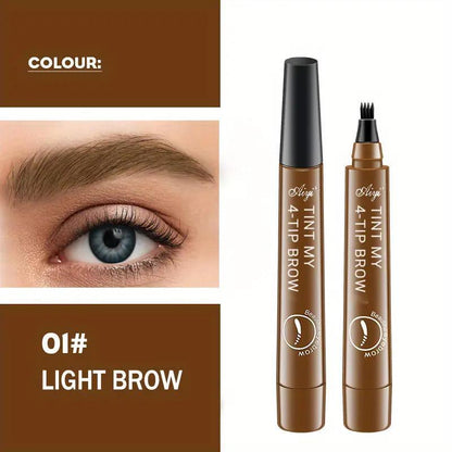 4 Fork Tip Design Liquid Brow Pencil, Waterproof Long Lasting Eyebrow Pencil, Brow Styling Pen, Brow Shading & Filling Pencil, Brow Brush Makeup Tool, Eye Brow Makeup Products