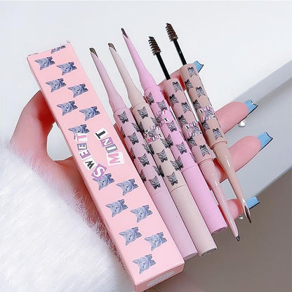 2 in 1 Double-ended Eyebrow Pencil & Eyebrow Brush, 1 Piece Waterproof Long Lasting Eyebrow Pencil, Brow Shading & Filling Products for Women and Girls