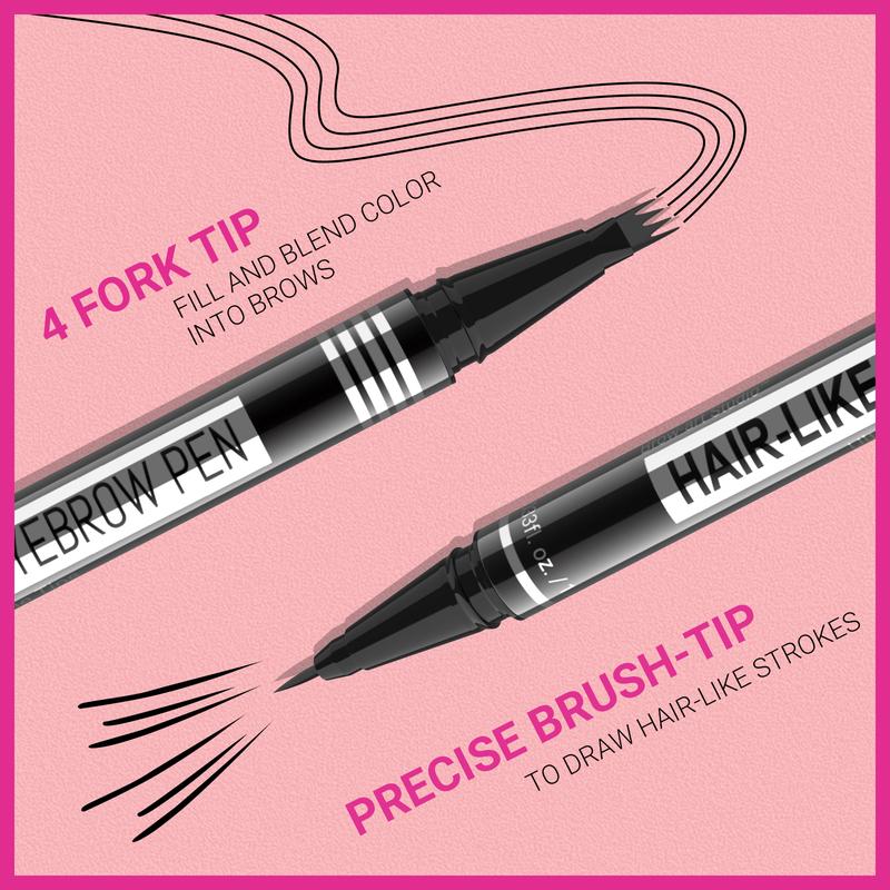 iMethod Eyebrow Pencil, 2-in-1 Waterproof Eyebrow Pen with 4 Tip Brow Pen and Ultra-Precise Brow Pencil, with Dual-ended Eyebrow Brush, Eyebrow Makeup for Natural Looking Eyebrows